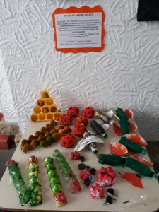 Bichinhos feitos com material reaproveitado em Ipanema